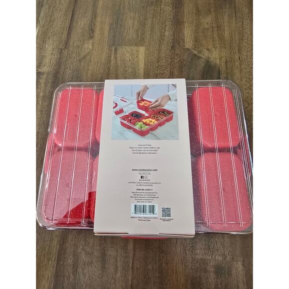 Cook With Color Sparkle Snack Box Food Storage Container Red - Picture 2 of 6